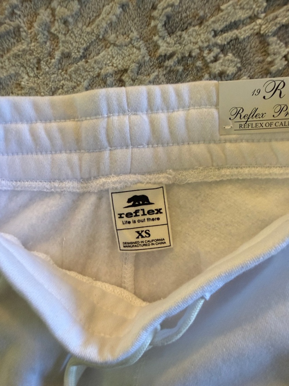 Reflex White Jogger Sweatpants with Logo Tag